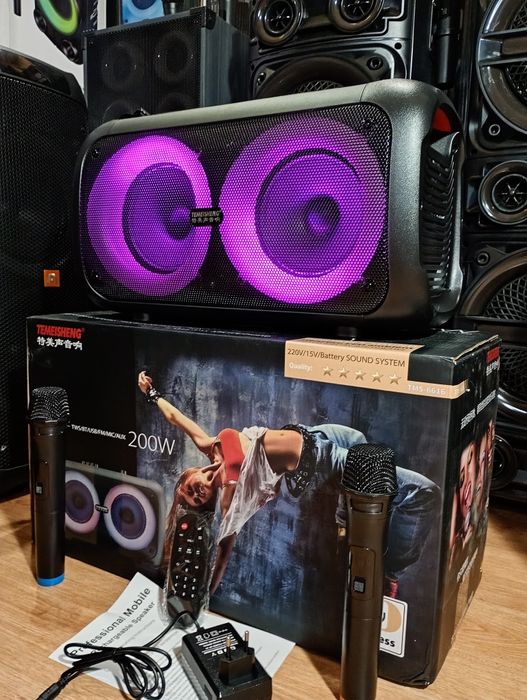 Караоке акустика Temeisheng-16(блютуз, microSD,USB,FM)ПультДУ, 2микроф
