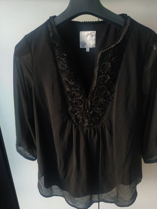 Piękna czarna bluzka John Rocha 40 L