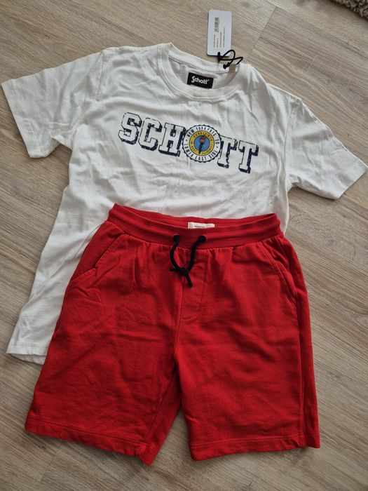 Komplet spodenki H&M i T-shirt Schott r.152