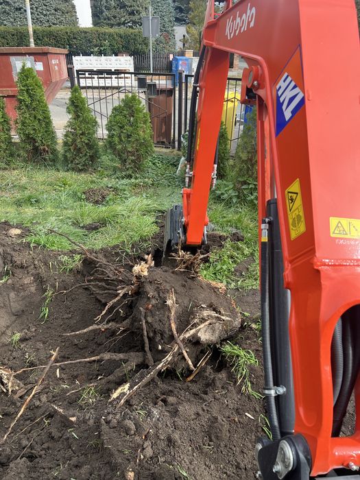 minikoparka wykopy wynajem, wiercenie pod slupki, drenaże fundamenty