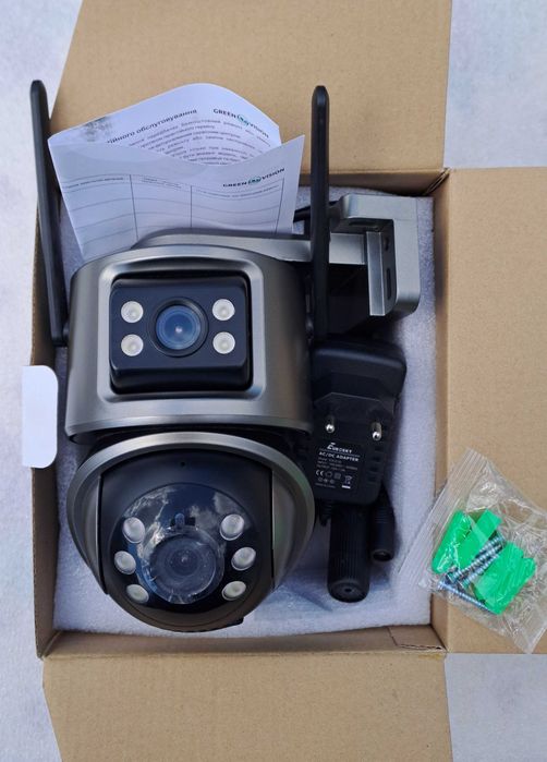 Бездротова поворотна Wi-Fi камера Green Vision + якісний блок живлення 12V на 2А