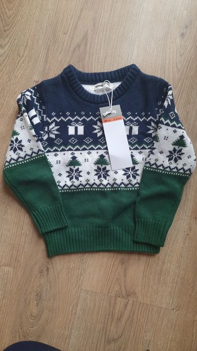 Bawełniany sweter z motywem zimowym