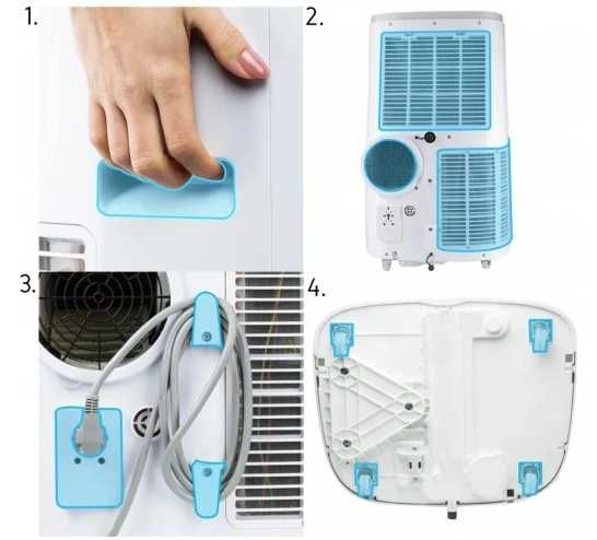 4w1 cichy klimatyzator przenośny Yoer 4,7kW 75m2 chłodzi i grzeje