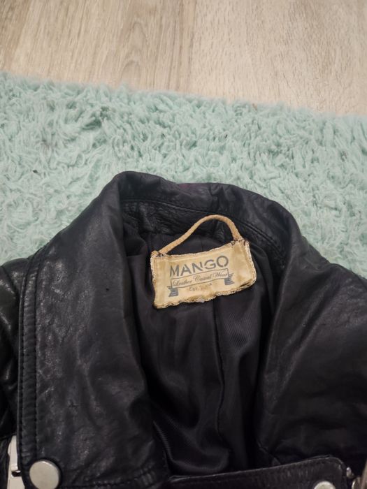 Leather jacket mango кожанка манго  байкерська