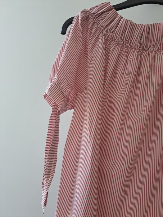 Vestido s bordeaux e branco