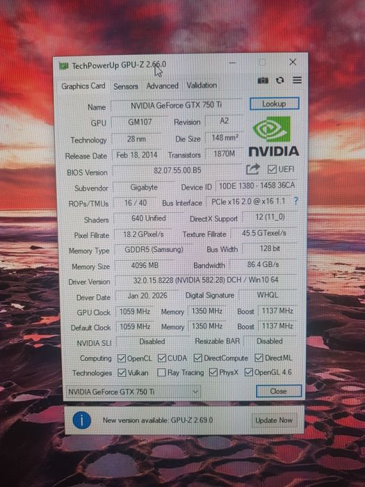 Gigabyte Nvidia GeForce GTX 750 Ti 4GB