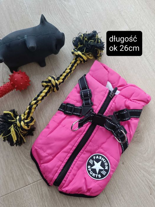 Kurtka zimowa dla psa z szelkami 25cm 26cm