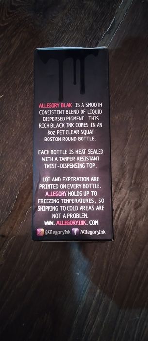 Тату фарба Allegory Ink BLAK Crafted USA Чорна 240 мл