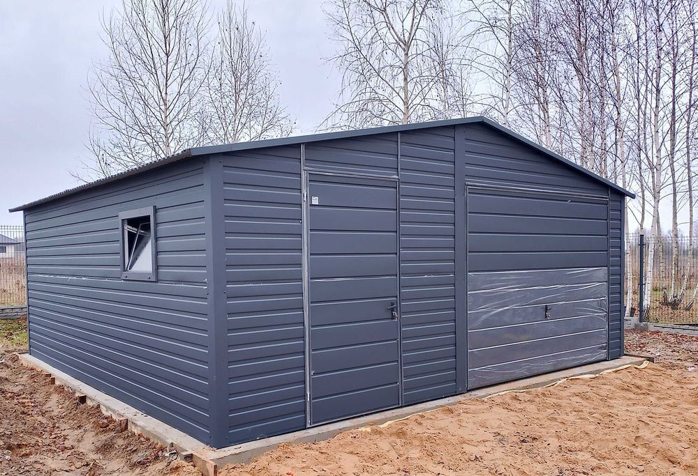 Garaż 6x5 z Oknem w Cenie Grafit PROMOCJA