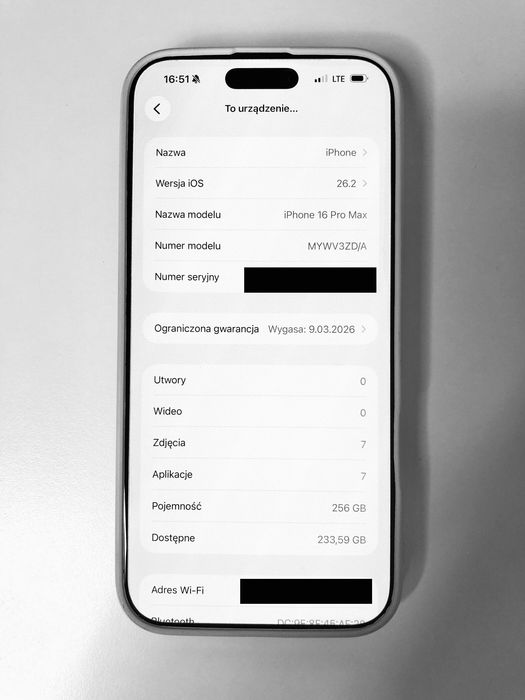 iPhone 16 Pro Max | 256 GB | Tytan Czarny