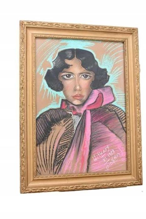 Ignacy Witkiewicz Witkacy 1929 - Pastel - Stary  Portret Dziewczyny