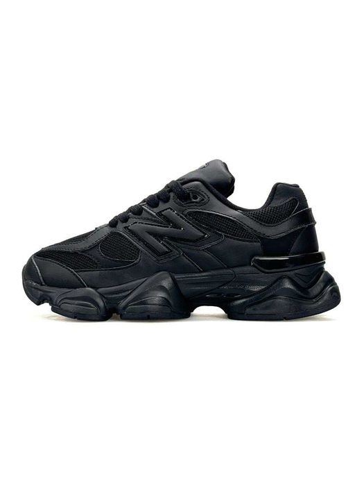 !SALE! New Balance 9060 All Black Leather 36 37 38 39 40 41 42 43 44 45 шкіряні