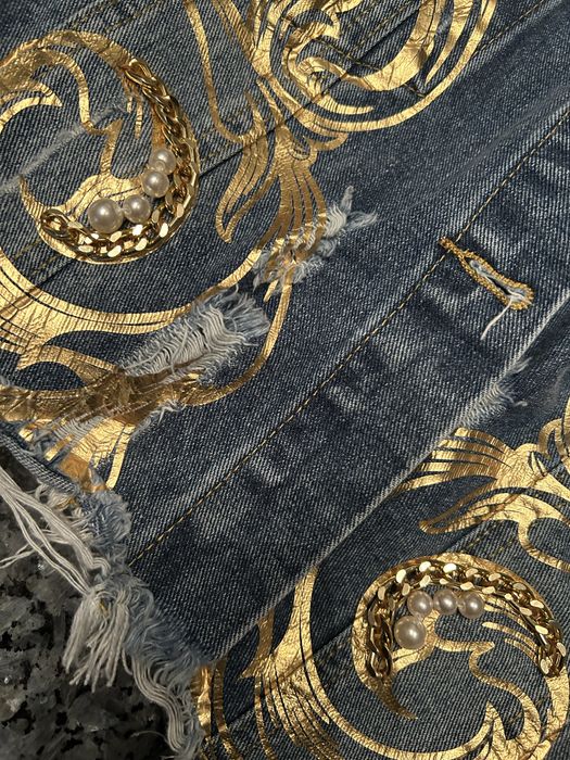 Kurtka jeans Gil Santucci-ozdoby koraliki r.L