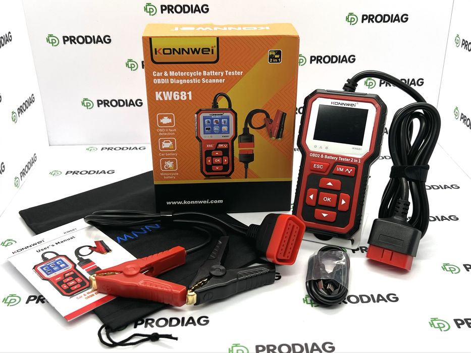 Konnwei KW681 (2 в 1) - тестер АКБ та автосканер