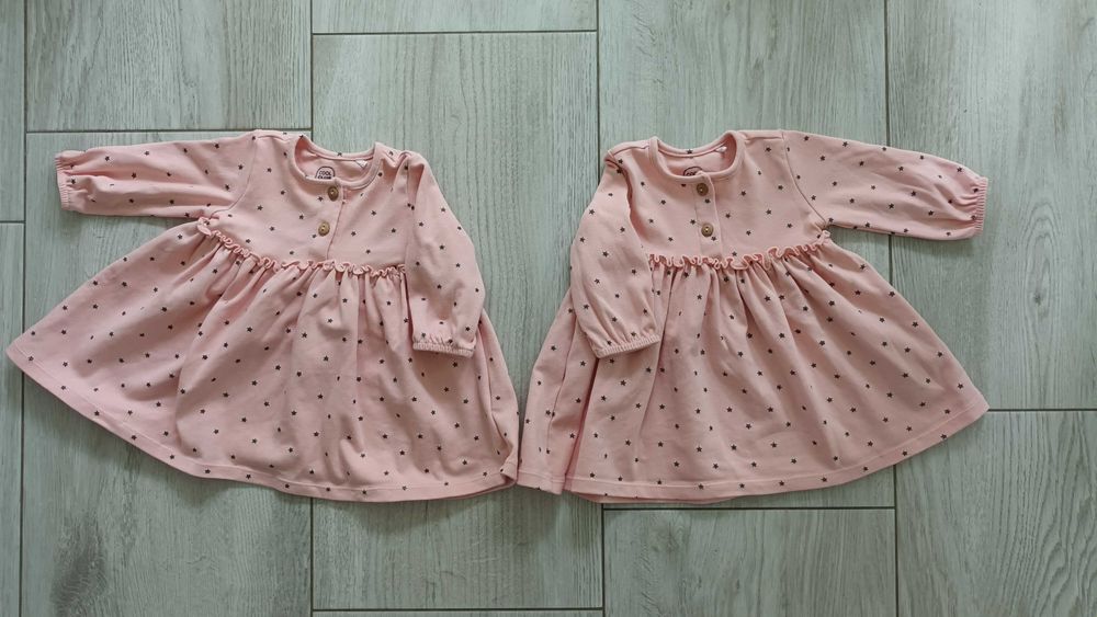 Zestaw dla bliźniaczek sukienka 68 jak nowe