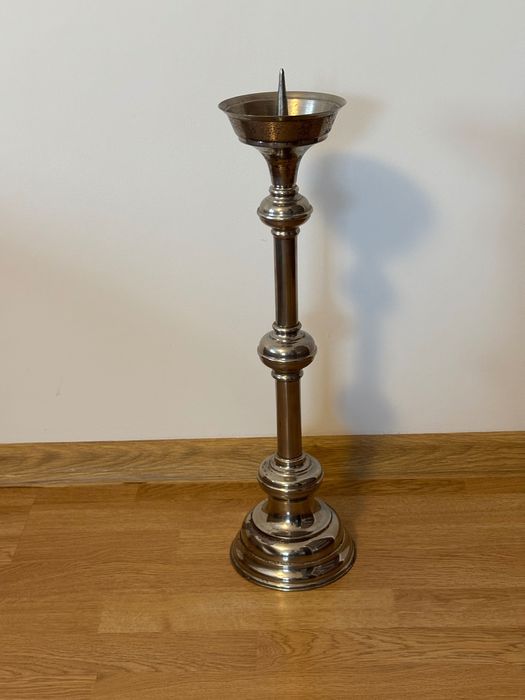 Lichtarz świecznik mosiężny, ciężki