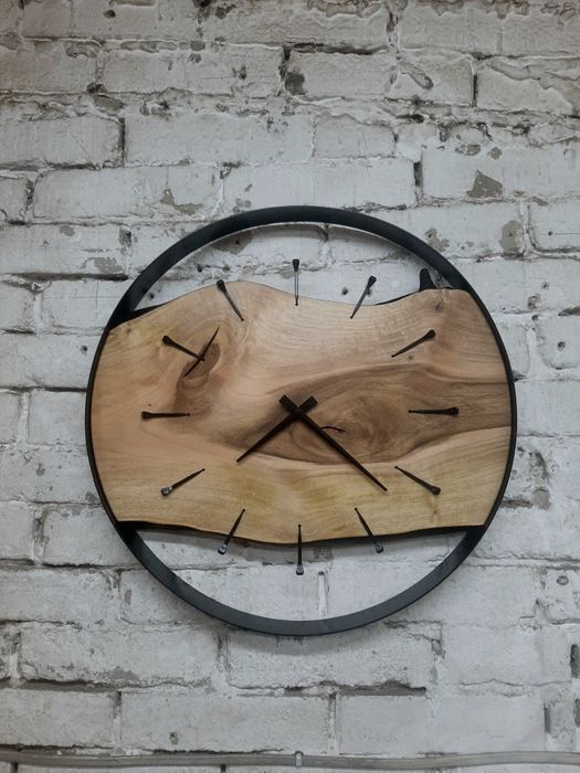 Zegar loft orzech włoski