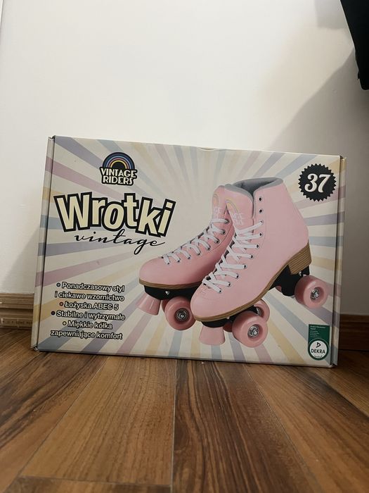 Wrotki vintage rozowe r.37