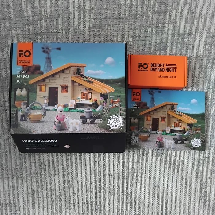 Duży zestaw klocków z oświetleniem LED- Wiejska farma- serownia.