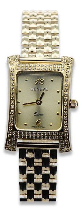 Złoty zegarek z bransoletą damską 14k Geneve lw002ydg&lbw004y Poznań