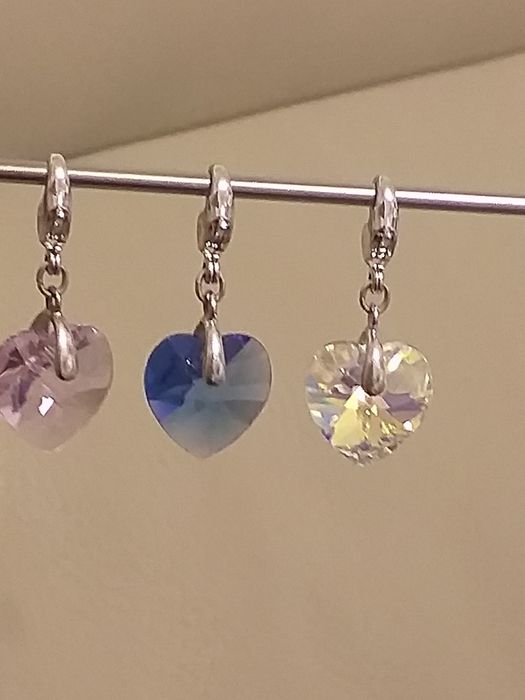 Swarovski komplet 3 zawieszek srebrnych