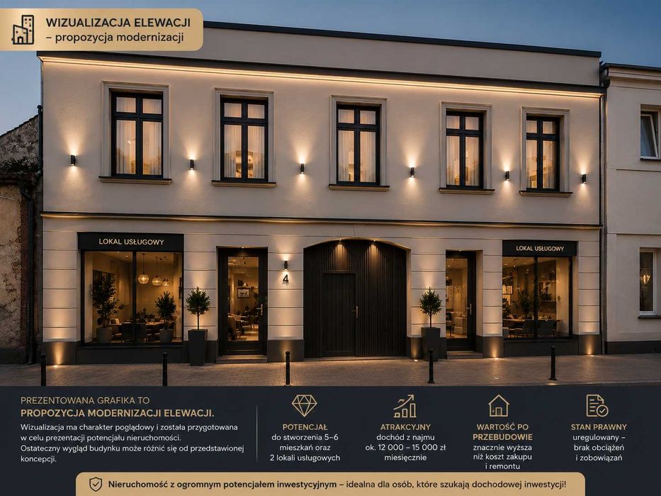 Inwestycja, kamienica z potencjałem inwestycyjnym do adaptacji na mieszkania oraz lokale uslugowe