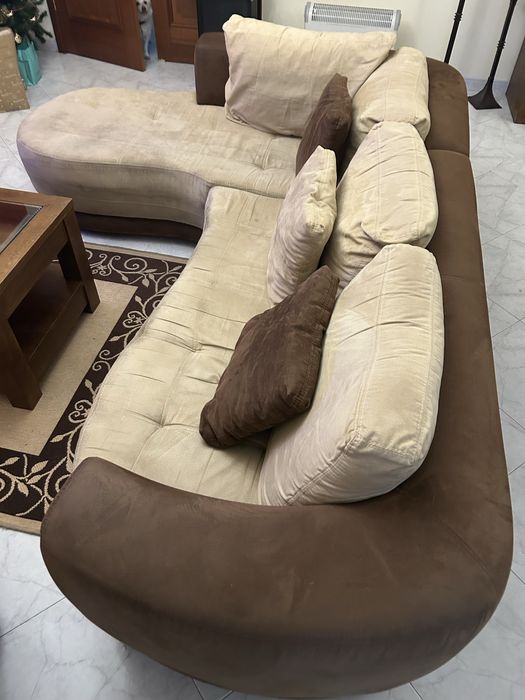 Sofá Castanho/Beje Superior com 2,70