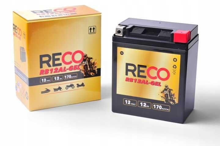 Akumulator motocyklowy Reco RB12AL-GEL YB12AL EB12AL 12V 12Ah 170A P+