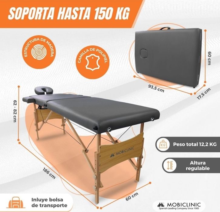 Maca marquesa massagem até 150kg com bolsa de transporte