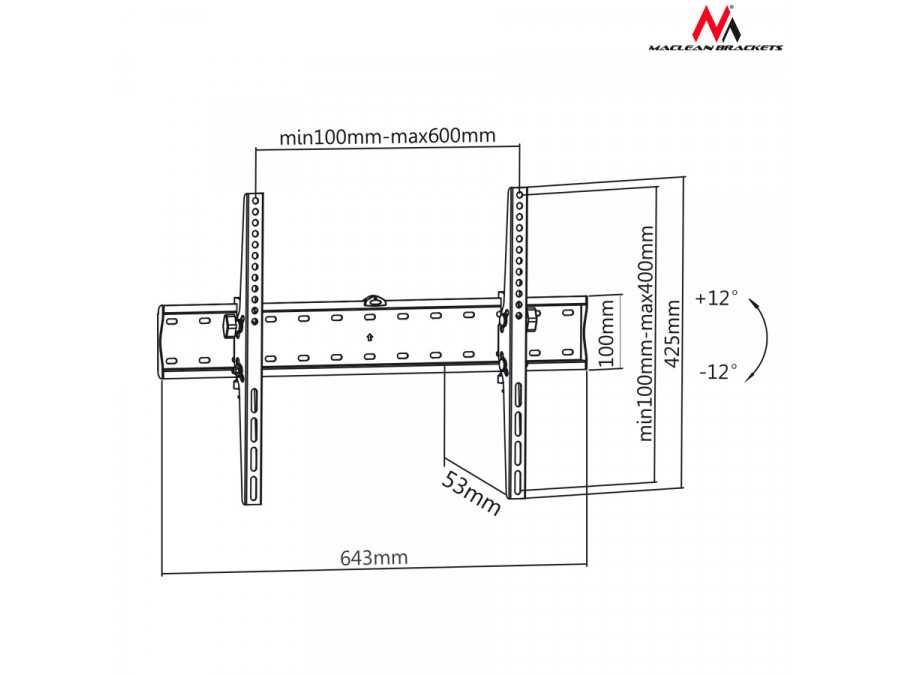 Uchylny uchwyt do telewizora wieszak TV LED 37-70' Maclean MC-668
