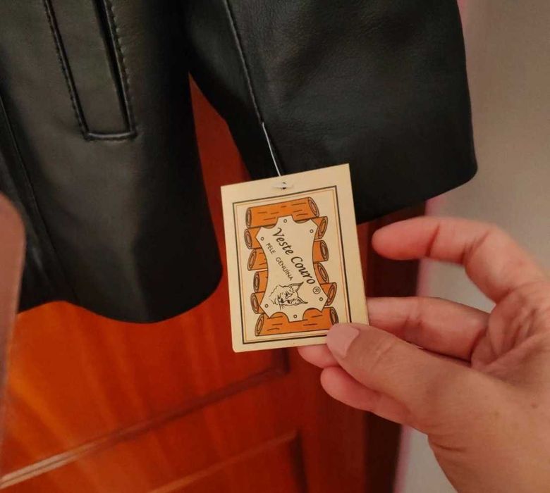 Casaco pele genuína