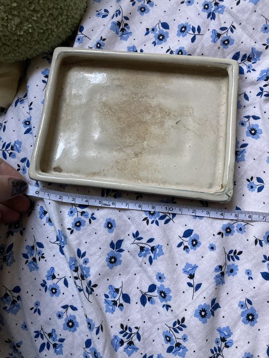 Doniczka do bonsai ceramiczna granatowa z podstawką