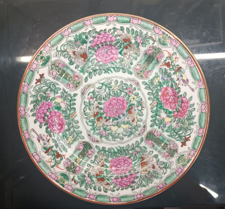 Prato decorativo porcelana Chinesa pintura manual