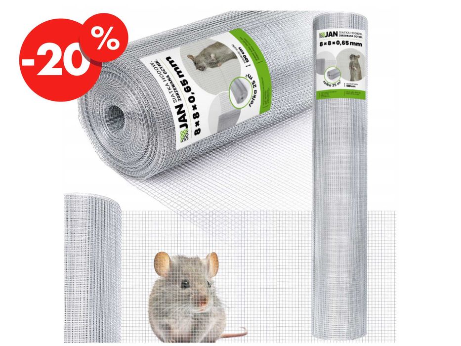 Siatka Przeciw Gryzoniom Hodowlana Na Woliery Ocynkowana 25m2 - OKAZJA