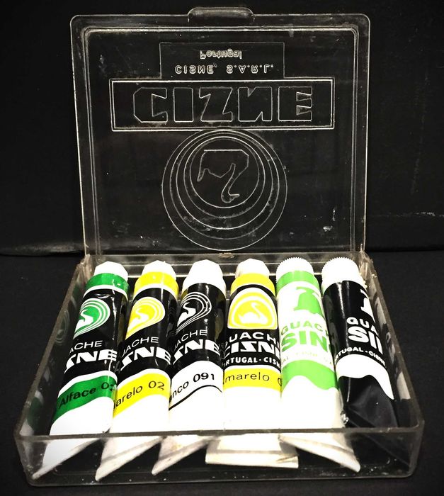 Caixa de guaches Cizne e Sino em caixa original 1960's