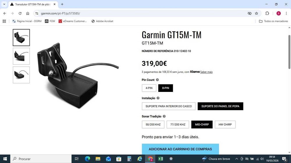 Transdutor Garmin GT15M-TM