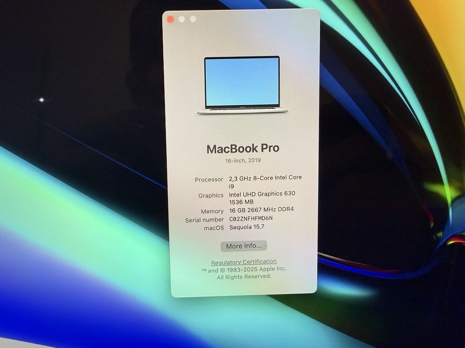 Laptop Apple MacBook Pro 16” / i9 / 16GB RAM / 1TB SSD / model A2141