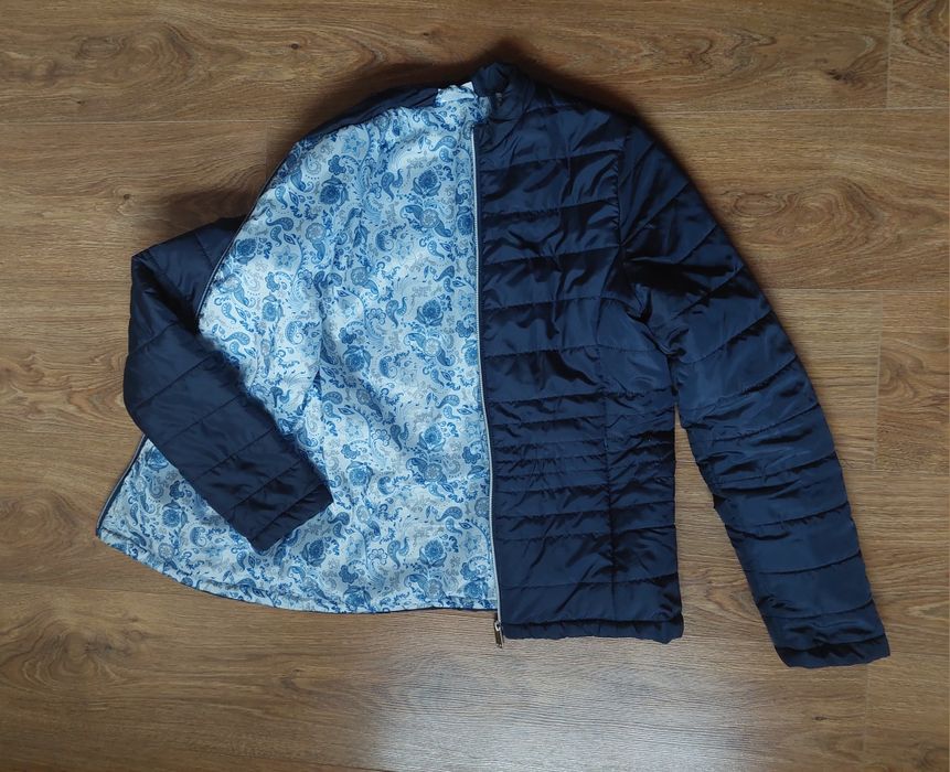 Kurtka 36 damska Niebieska jesienna pikowana  Lekka ocieplana