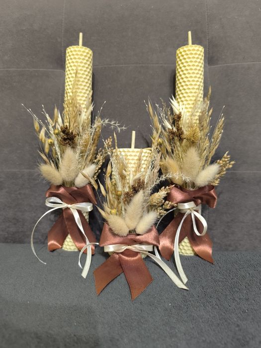 Набір свічок із натуральної вощини Сімейне вогнище