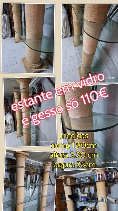 Estante em gesso e vidro