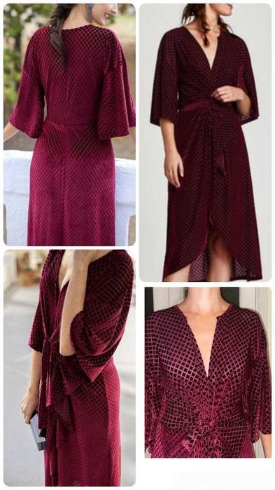 Vestido midi Zara em veludo bordeaux tamanho S/M como novo