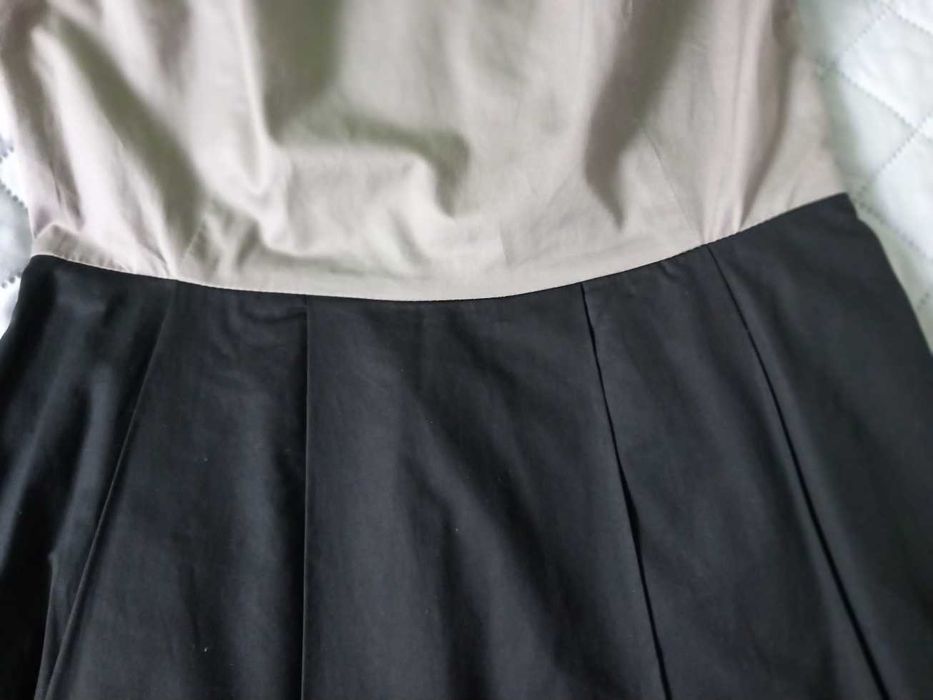 Sukienka Simple  szaro- czarna, rozmiar duże 34