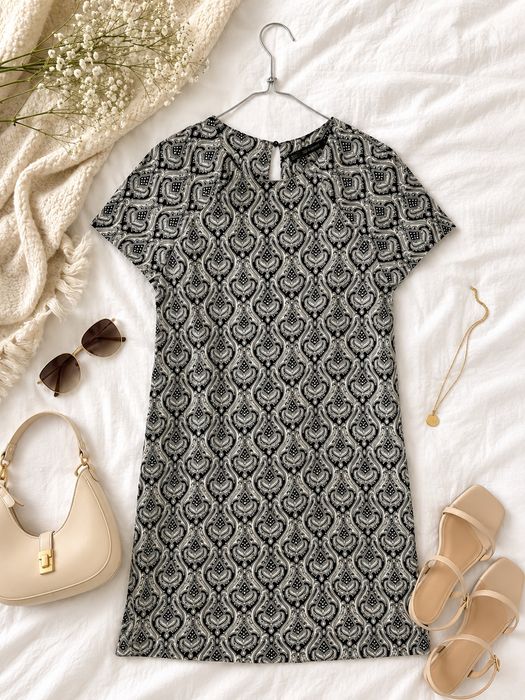 Sukienka paisley mini casual chic S