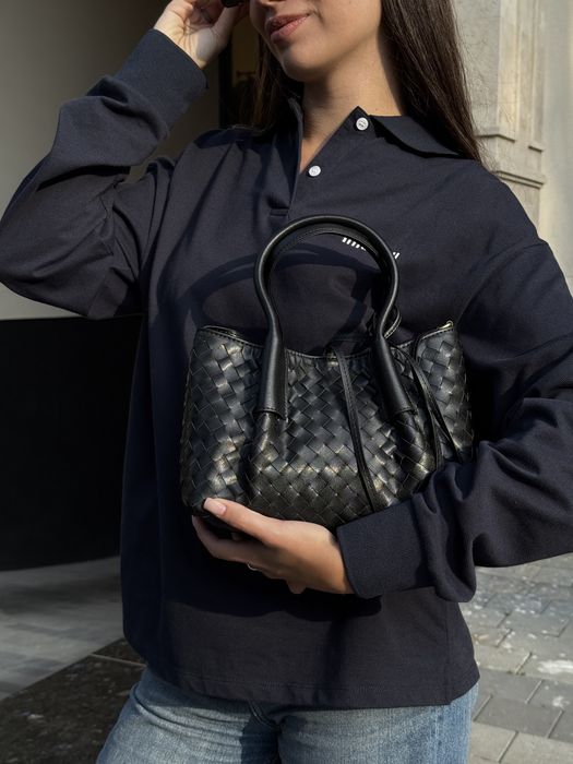 Сумка Bottega Veneta Small Pinacoteca бургунді, чорна