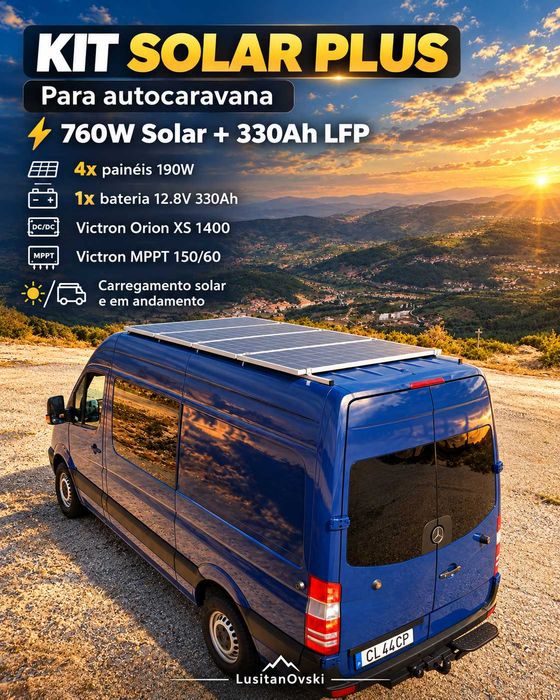 Kit Solar Autocaravana 380W + LiFePO4 330Ah • Victron • 2000W