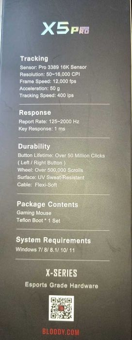 Миша A4Tech Bloody X5 Pro USB Black