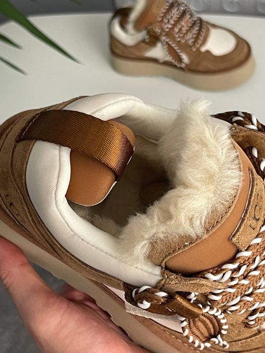 36-41 р угги кросівки з хутром UGG Astromel beige black pink