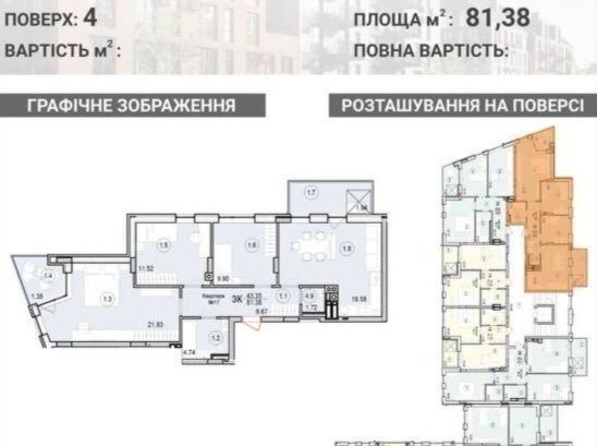 Продаж 3-кімнатної квартири | ЖК RIVERSIDE