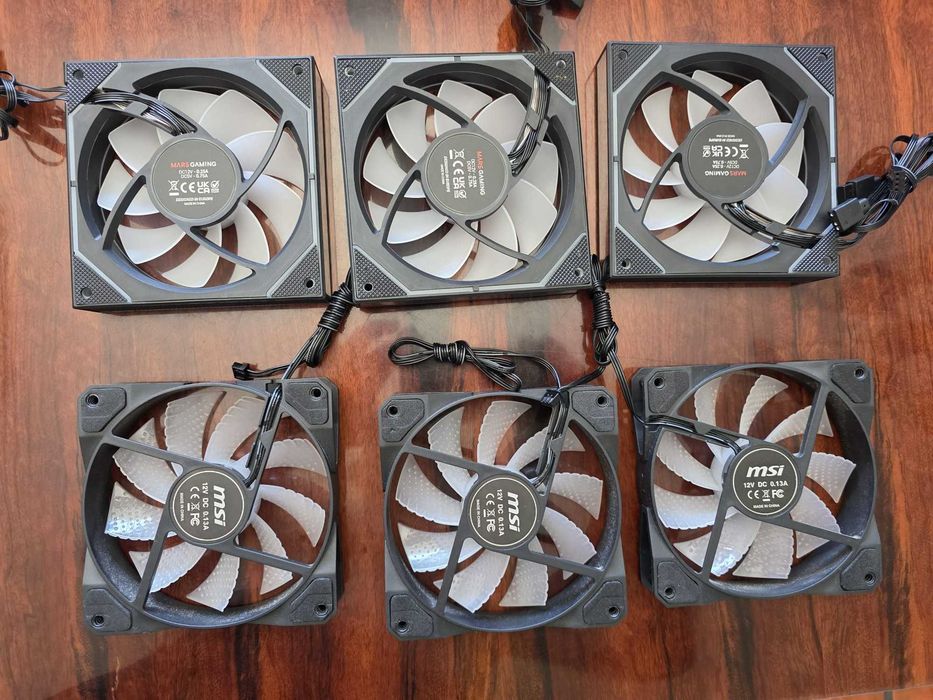 vendo 6 fans 120mm , 3 msi rgb e 3 mars gaiming argb praticamente novas