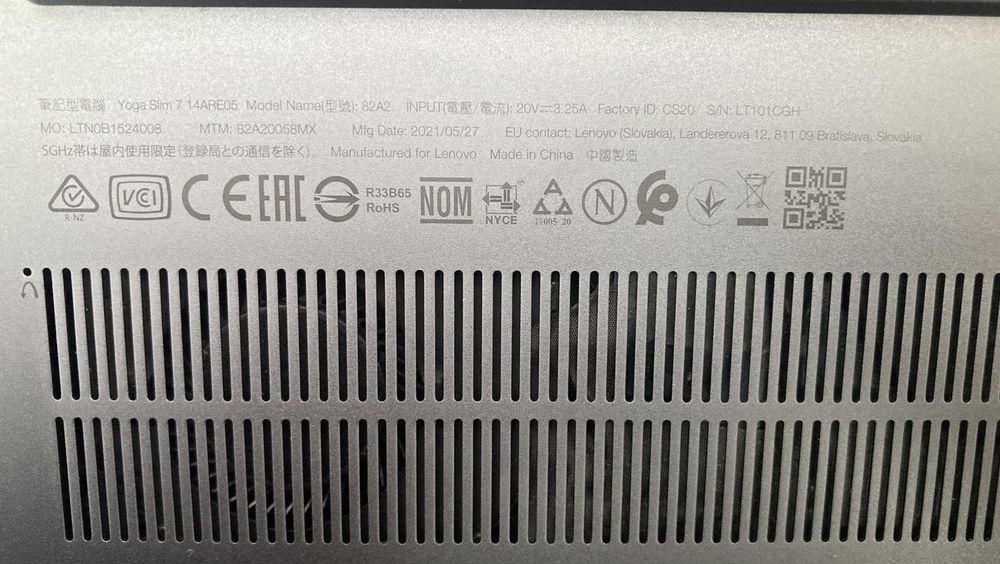 Ноутбук Lenovo Yoga Slim 7 14ARE05